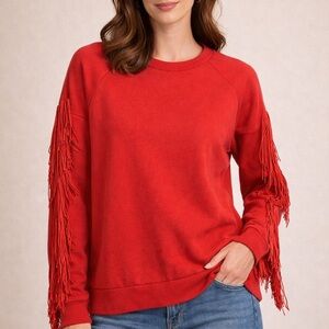 Vintage 90s Levi’s Fringe Womens Medium Sweatshirt Western Boho statement retro